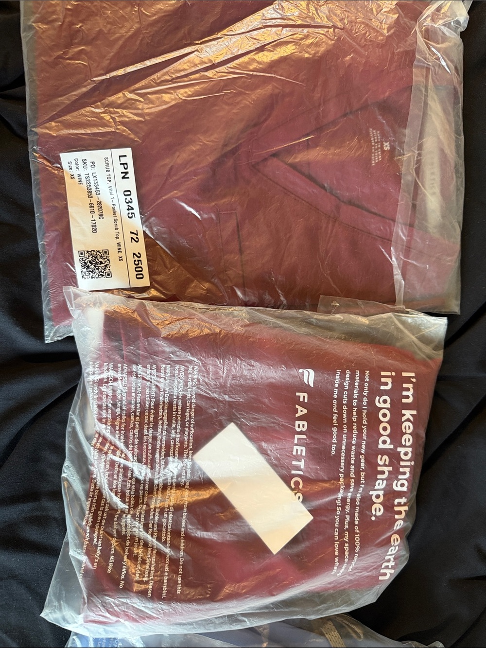 Fabletics women xs scrub set in Maroon straight pants $25